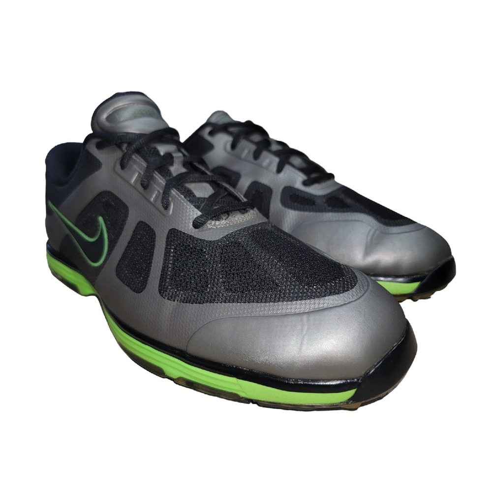 Nike Mens Lunar Ascend Hyperfuse Black Green Golf Shoes Size 10.5 W ‎ 483842-002